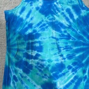Stranded Blue and Green Tie-Dye Tank